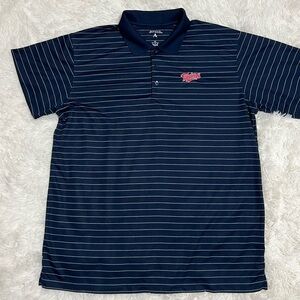 Minnesota Twins Antigua Polo Shirt Men’s XL Navy Pinstripe